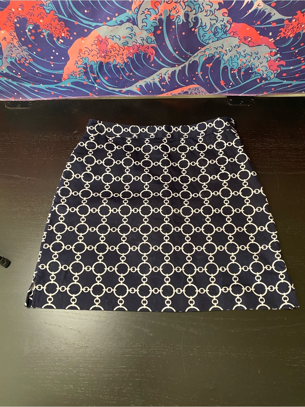 EP Pro Navy & White Chain-Print Golf Mini Skirt